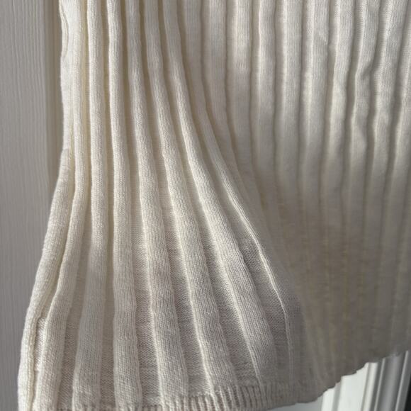 Free People Beach Veda Sweater Vest MED Cream White Boho Festival Preppy Student - Picture 5 of 11